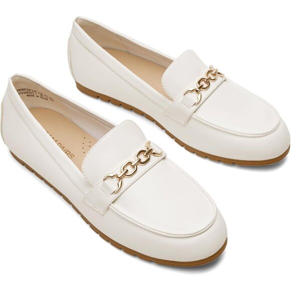 Dream Pairs Women White Faux Suede Arch Support Slip On Flat Loafers - Picture 8 of 9